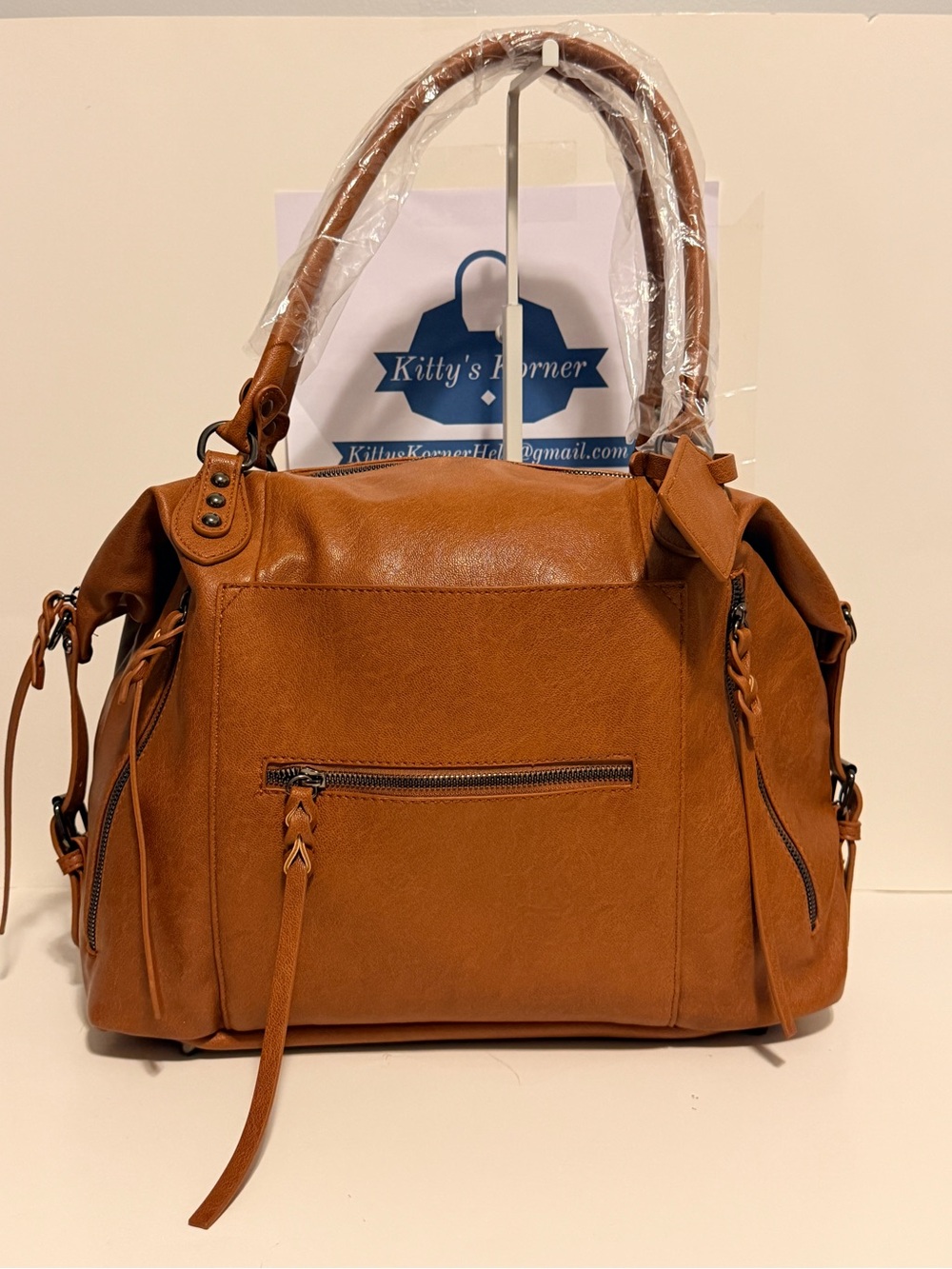NWOT Winsasi Vegan Leather Tote Handbag in Brown
